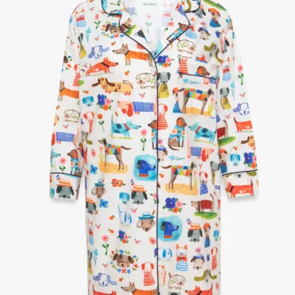 Painted Dog Long Shirt Pajamas