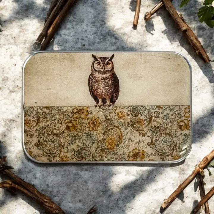 owl notions tin