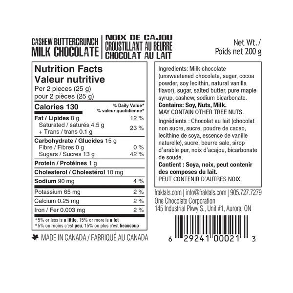 milk choc fraktals info