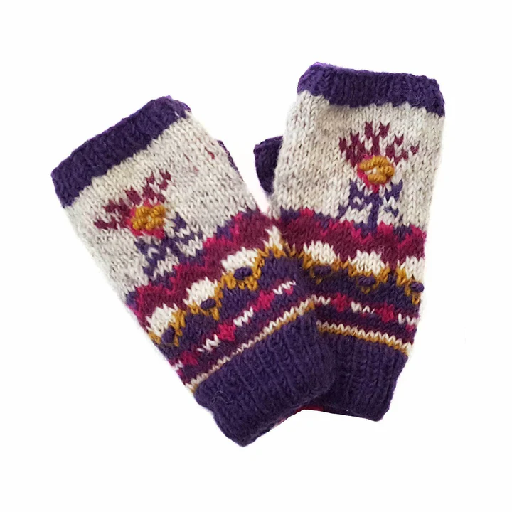 purple pink mittens