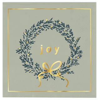 joy wreath napkin tray