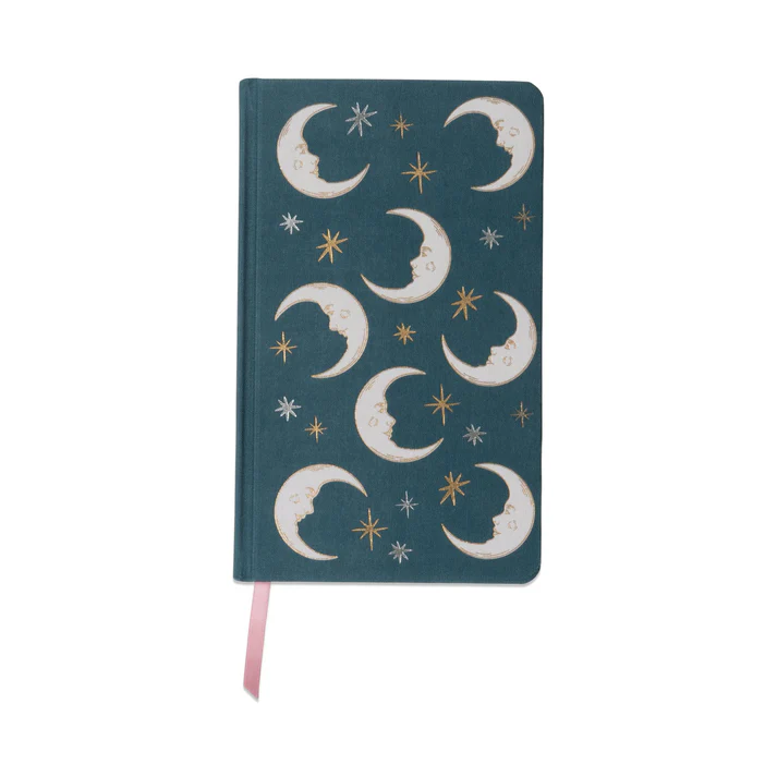 teal moon cloth journal