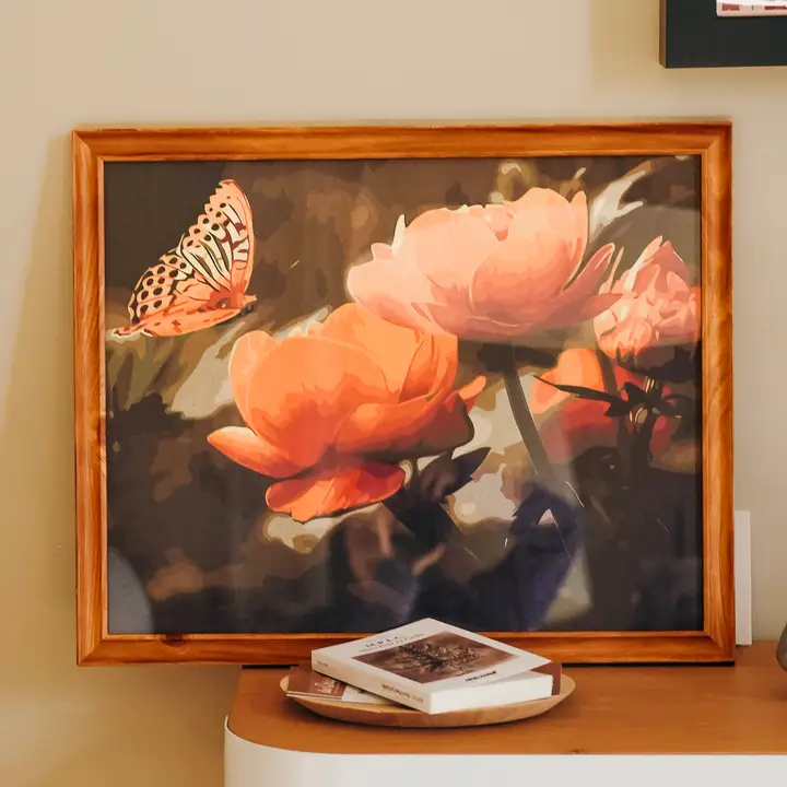 peach butterfly paint by